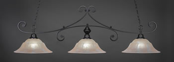Curl 3 Light Bar Shown In Matte Black Finish With 16" Amber Marble Glass 