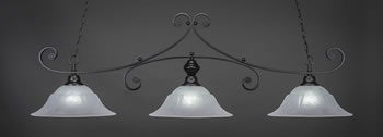 Curl 3 Light Bar Shown In Matte Black Finish With 16" White Marble Glass 
