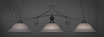 Curl 3 Light Bar Shown In Matte Black Finish With 16" Gray Linen Glass