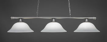 Oxford 3 Light Bar Shown In Brushed Nickel Finish With 16" White Linen Glass