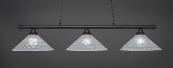 Oxford 3 Light Bar Shown In Matte Black Finish With 16" Italian Bubble Glass