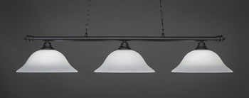 Oxford 3 Light Bar Shown In Matte Black Finish With 16" White Linen Glass
