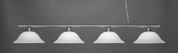 Oxford 4 Light Bar Shown In Brushed Nickel Finish With 16" White Linen Glass