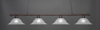 Oxford 4 Light Bar Shown In Bronze Finish With 16" White Marble Glass