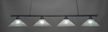 Oxford 4 Light Bar Shown In Matte Black Finish With 16" Frosted Crystal Glass
