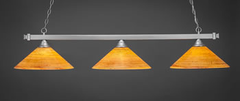 Square 3 Light Bar Shown In Brushed Nickel Finish With 16" Firré Saturn Glass