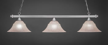 Square 3 Light Bar Shown In Brushed Nickel Finish With 14" Italian Marble Glass