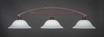 Bow 3 Light Bar Shown In Bronze Finish With 16" White Linen Glass